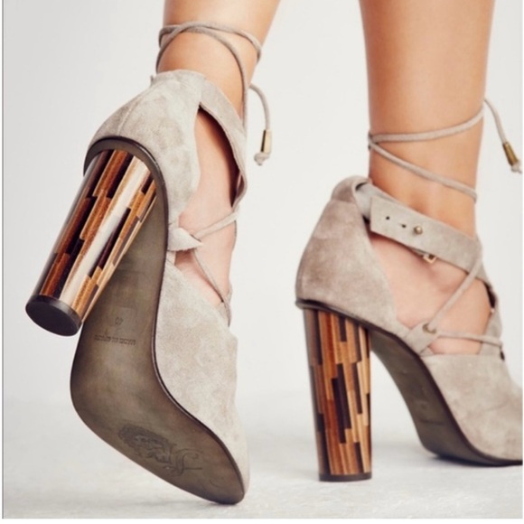 Free People Nouvella Wrap Taupe Heels Taupe, Sz EU39 - Picture 2 of 16